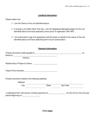 Form DHS-10A Special One Time Assistance (&quot;sota&quot;) Landlord Agreement - New York City, Page 2