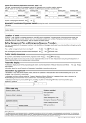 Form F1562 Aquatic Event Authority Application - Queensland, Australia, Page 2