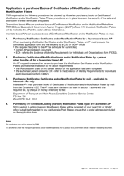 Form F1856 Approved Person Scheme Application to Purchase Books of Certificates of Modification and/or Modification Plates - Queensland, Australia, Page 2