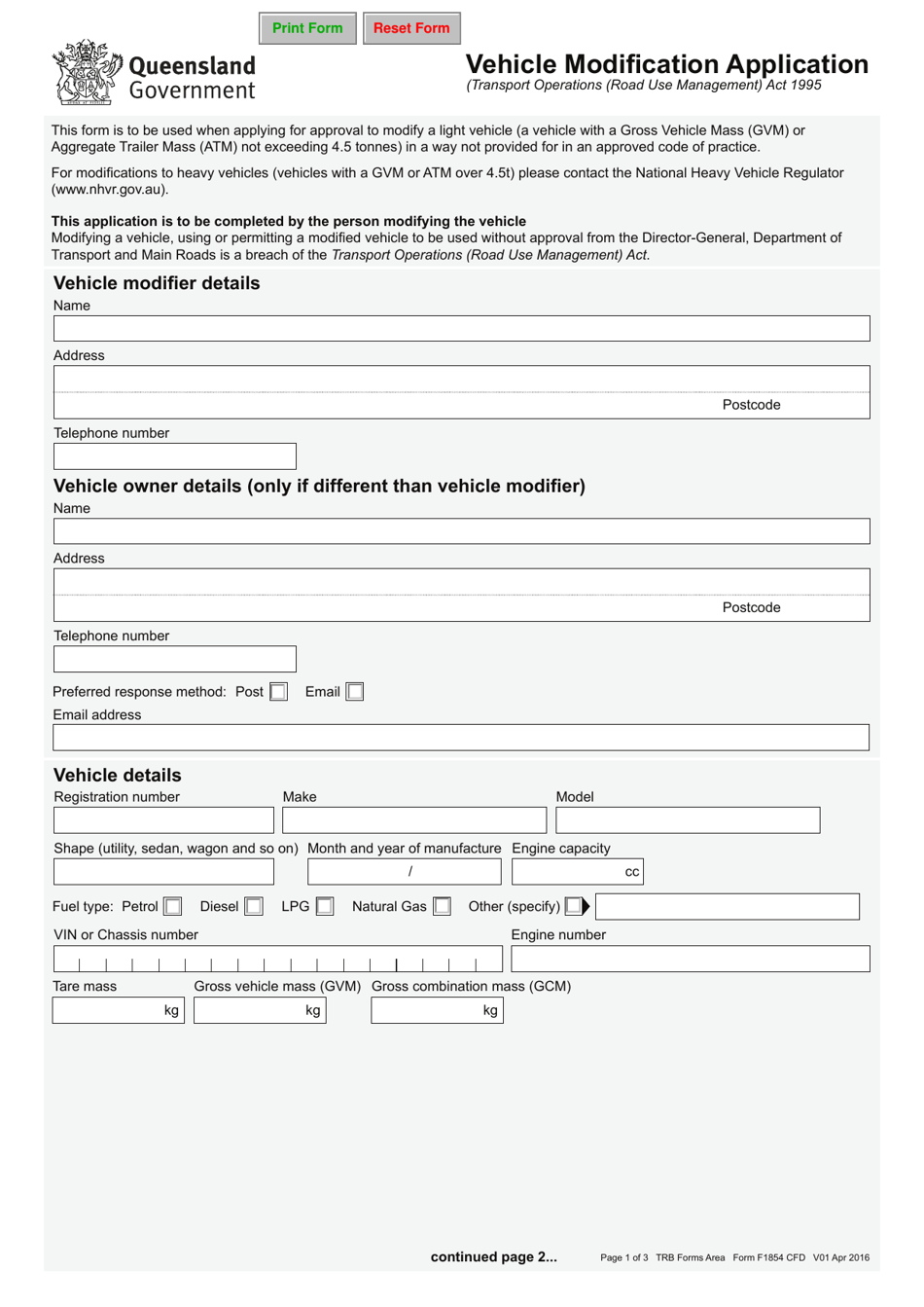 Form F1854 - Fill Out, Sign Online and Download Fillable PDF