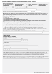 Form F1572 Restricted Use Authority Application (Queensland Regulated Ship) - Queensland, Australia, Page 2
