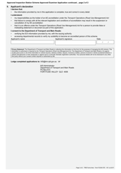 Form F2339 Approved Examiner Application - Approved Inspection Station Scheme - Queensland, Australia, Page 2