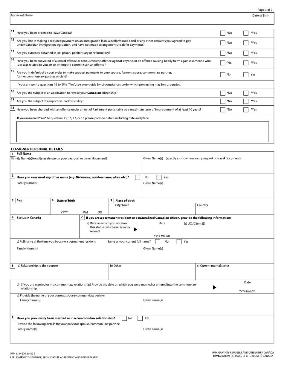 Form IMM1344 - Fill Out, Sign Online and Download Fillable PDF, Canada ...