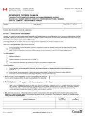 Document preview: Form CIT0177 Residence Outside Canada for Adult Citizenship Applicants Declaring Residence Outside Canada as a Crown Servant or With a Crown Servant Family Member (Spouse, Common-Law Partner or Parent) - Canada