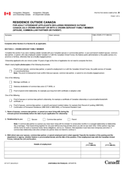 Form CIT0177 Residence Outside Canada for Adult Citizenship Applicants Declaring Residence Outside Canada as a Crown Servant or With a Crown Servant Family Member (Spouse, Common-Law Partner or Parent) - Canada