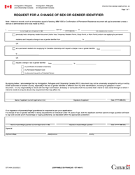 Document preview: Form CIT0404 Request for a Change of Sex or Gender Identifier - Canada