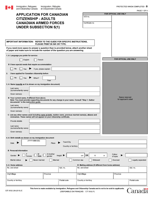 Form CIT0532 Fill Out Sign Online And Download Fillable PDF Canada 