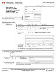 Form CIT0534 Application to Resume Canadian Citizenship - Canadian Armed Forces - Canada