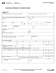 Document preview: Form IMM0008 DEP Additional Dependants / Declaration Form - Canada