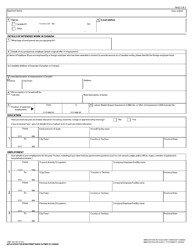 Form IMM1295 Application for Work Permit Made Outside of Canada - Canada, Page 3