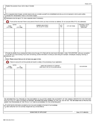 Form IMM1444 Application for Criminal Rehabilitation - Canada, Page 2