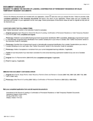 Form IMM1436 Request to Amend the Record of Landing (Imm 1000), Confirmation of Permanent Residence (Imm 5292 and Imm 5688) or Valid Temporary Resident Documents - Canada, Page 3