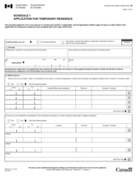 Document preview: Form IMM5257 Schedule 1 Application for Temporary Residence - Canada