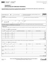 Form IMM5257 Schedule 1 Application for Temporary Residence - Canada