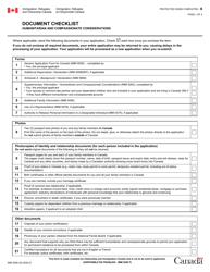 Document preview: Form IMM5280 Document Checklist - Humanitarian and Compassionate Considerations - Canada