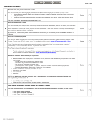 Form IMM0123 Document Checklist Application Forms for out-Of-Status Construction Workers in the Greater Toronto Area (Gta) - Canada, Page 3