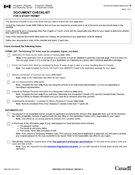 Form IMM5483 Document Checklist for a Study Permit - Canada