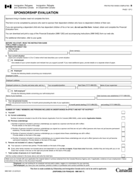 Form IMM5481 Sponsorship Evaluation - Canada