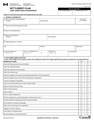 Form IMM5494 Settlement Plan - Joint Assistance Sponsorship - Canada