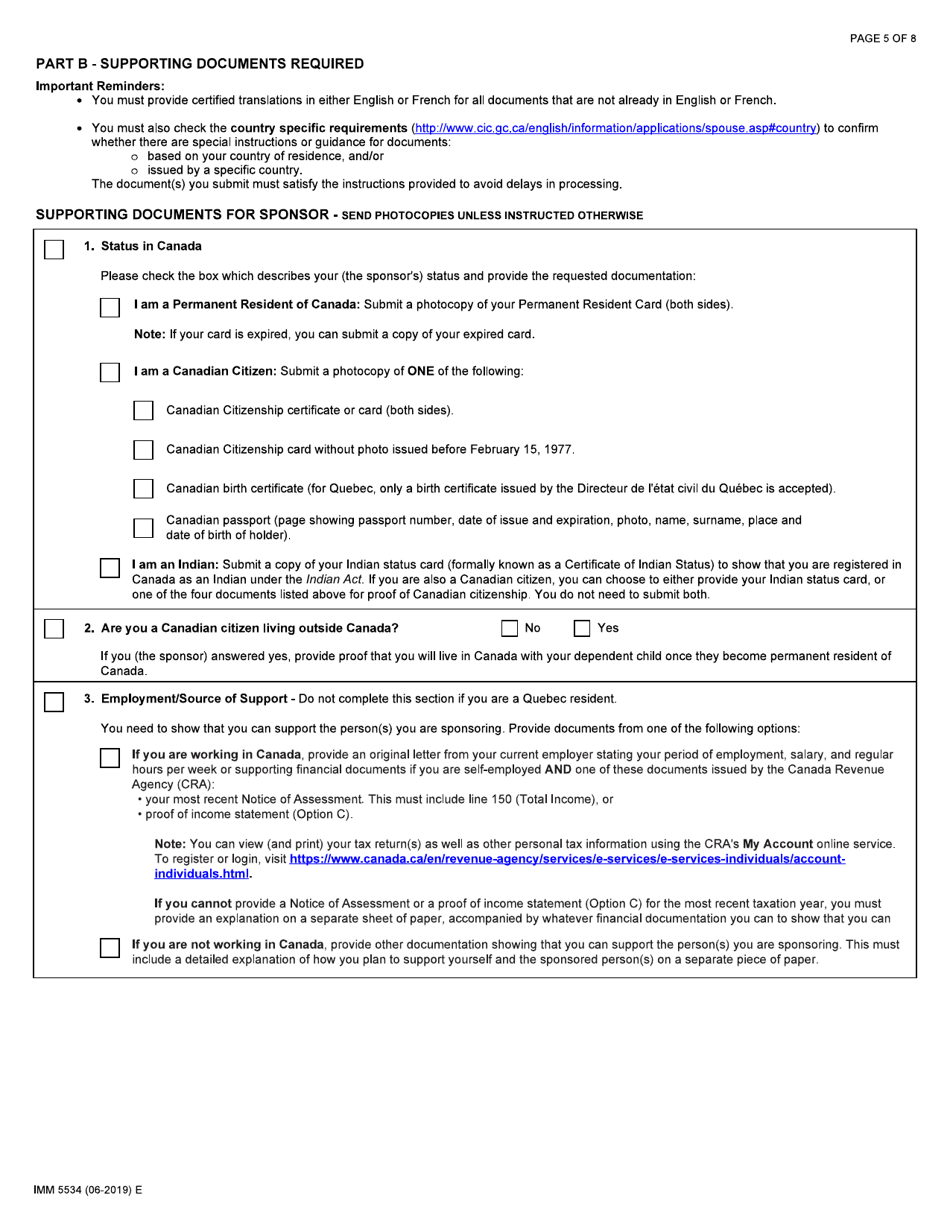 Form IMM5534 - Fill Out, Sign Online and Download Fillable PDF, Canada ...