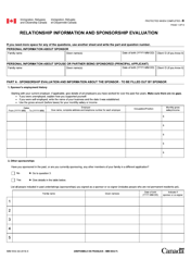Form IMM5532 Relationship Information and Sponsorship Evaluation - Canada