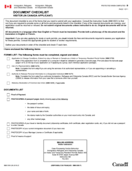 Document preview: Form IMM5558 Document Checklist - Visitor (In Canada Applicant) - Canada
