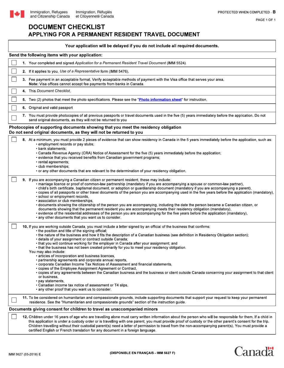 Form IMM5267 Fill Out, Sign Online and Download Fillable PDF, Canada