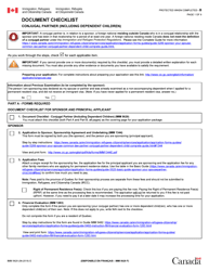 Form IMM5629 Document Checklist - Conjugal Partner (Including Dependent Children) - Canada
