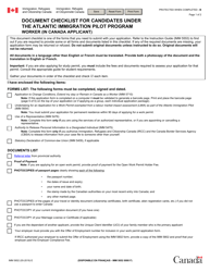 Form IMM5652 Document Checklist for Candidates Under the Atlantic Immigration Pilot Program Worker (In Canada Applicant) - Canada