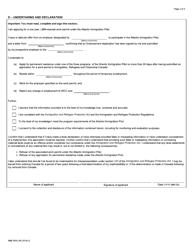Form IMM5654 Undertaking for an Application for a Work Permit Exempted From a Labour Market Impact Assessment (Lmia) as Part of the Atlantic Immigration Pilot (Aip) - Canada, Page 2
