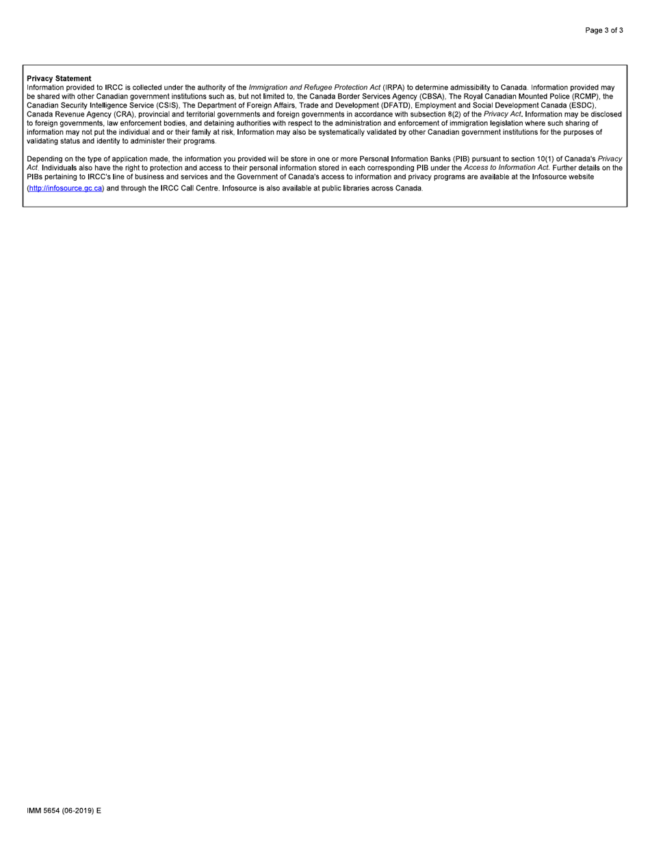 Form IMM5654 Undertaking for an Application for a Work Permit Exempted From a Labour Market Impact Assessment (Lmia) as Part of the Atlantic Immigration Pilot (Aip) - Canada, Page 3
