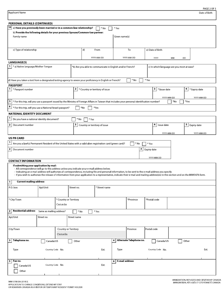 Form IMM5708 - Fill Out, Sign Online and Download Fillable PDF, Canada ...