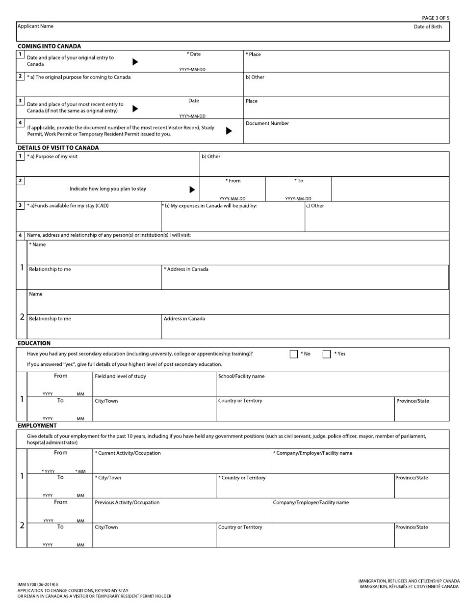 Form IMM5708 - Fill Out, Sign Online and Download Fillable PDF, Canada ...