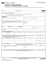 Form IMM5709 Application to Change Conditions, Extend My Stay or Remain in Canada as a Student - Canada