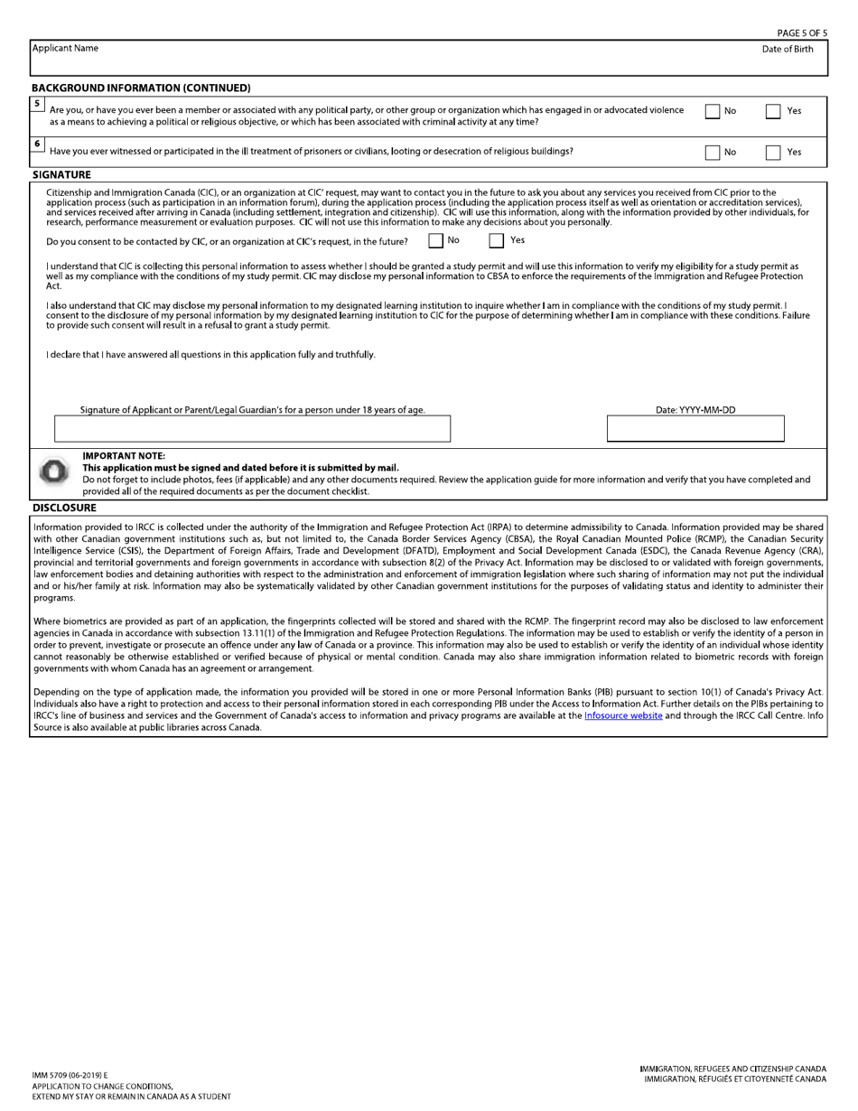 Form IMM5709 - Fill Out, Sign Online and Download Fillable PDF, Canada ...