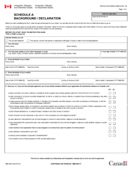 Form IMM5669 Schedule A Background / Declaration - Canada