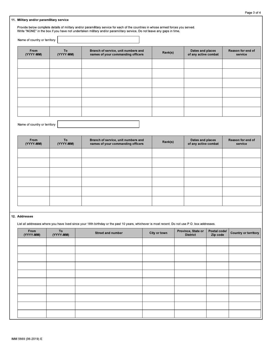 Form IMM5669 Schedule A Background / Declaration - Canada, Page 3