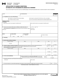 Form IMM5710 Application to Change Conditions, Extend My Stay or Remain in Canada as a Worker - Canada