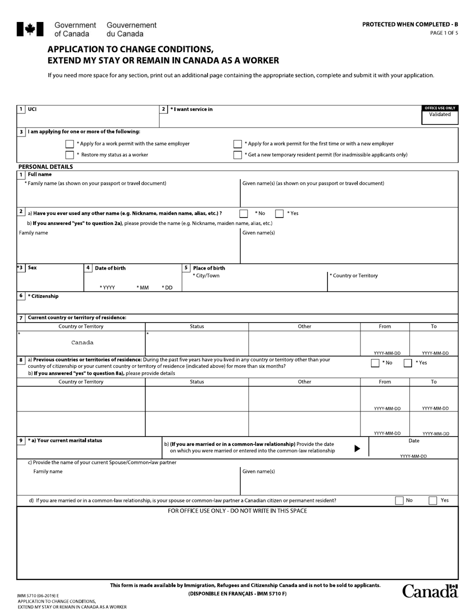 2019 Form Canada Imm 5257 E Fill Online Printable Fillable Blank 889 4175