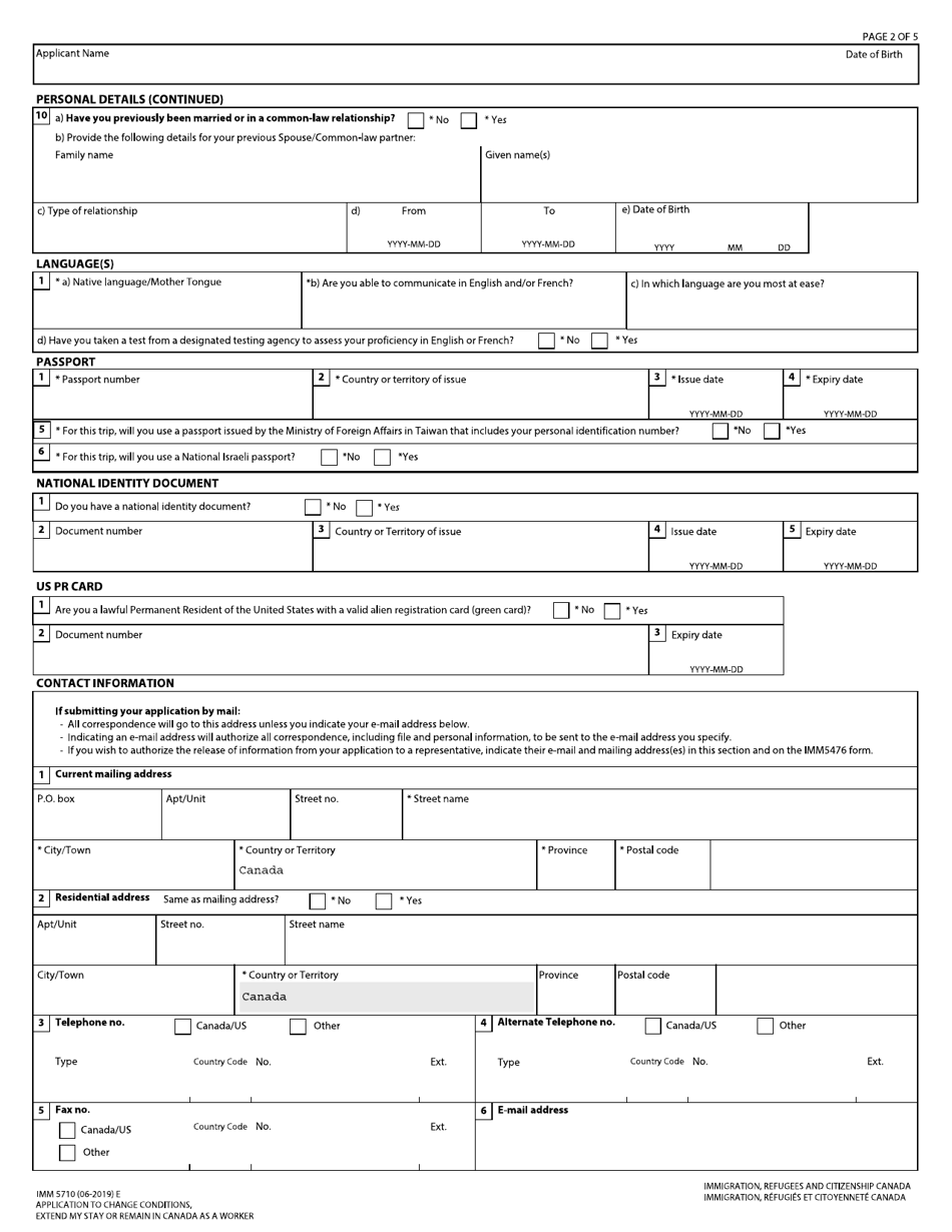 Form IMM5710 - Fill Out, Sign Online and Download Fillable PDF, Canada ...