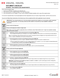 Form IMM5771 Document Checklist - Sponsor for Parents and Grandparents - Canada