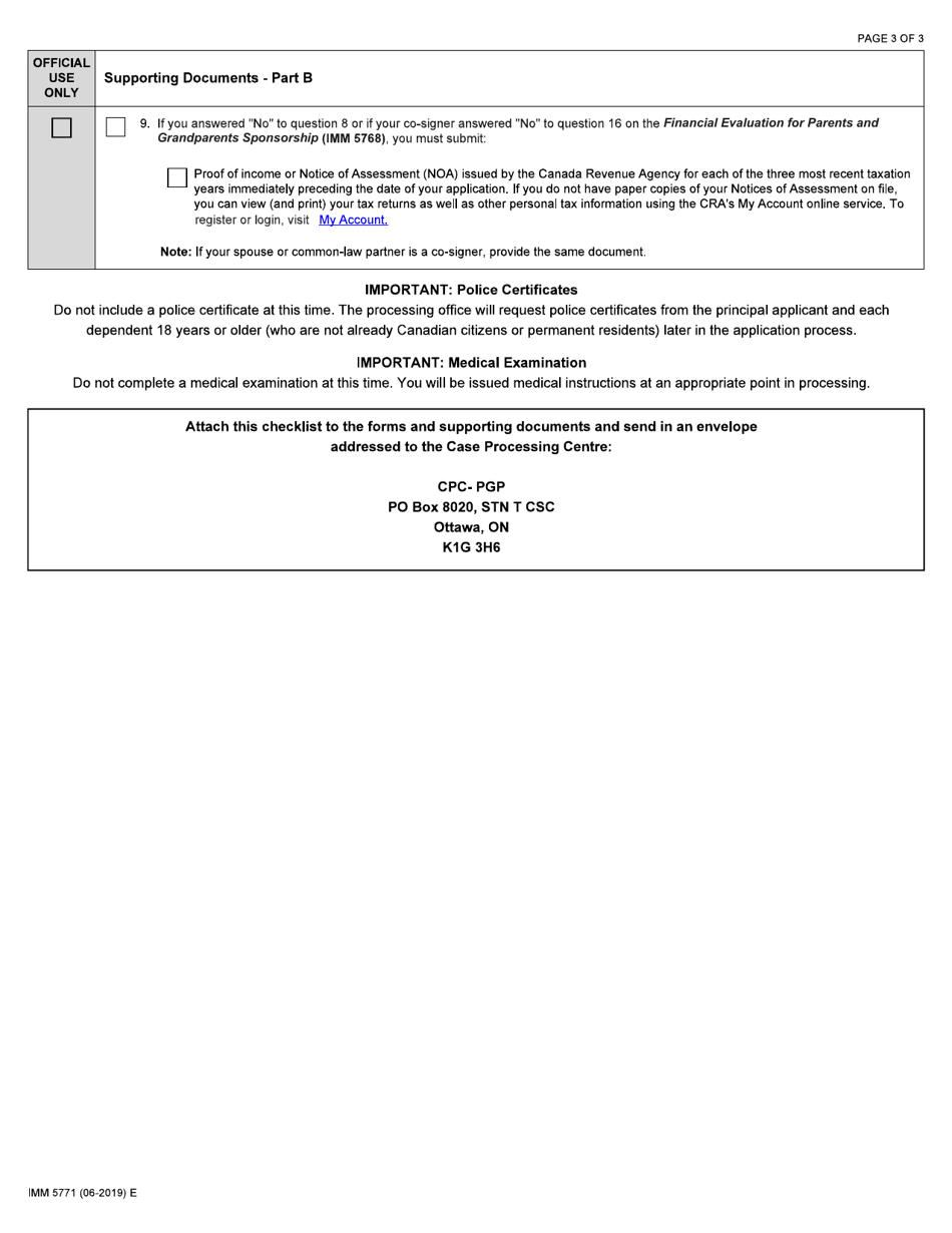 Form IMM5771 Document Checklist - Sponsor for Parents and Grandparents - Canada, Page 3