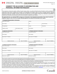 Form IMM5744 &quot;Consent for an Access to Information and Personal Information Request&quot; - Canada