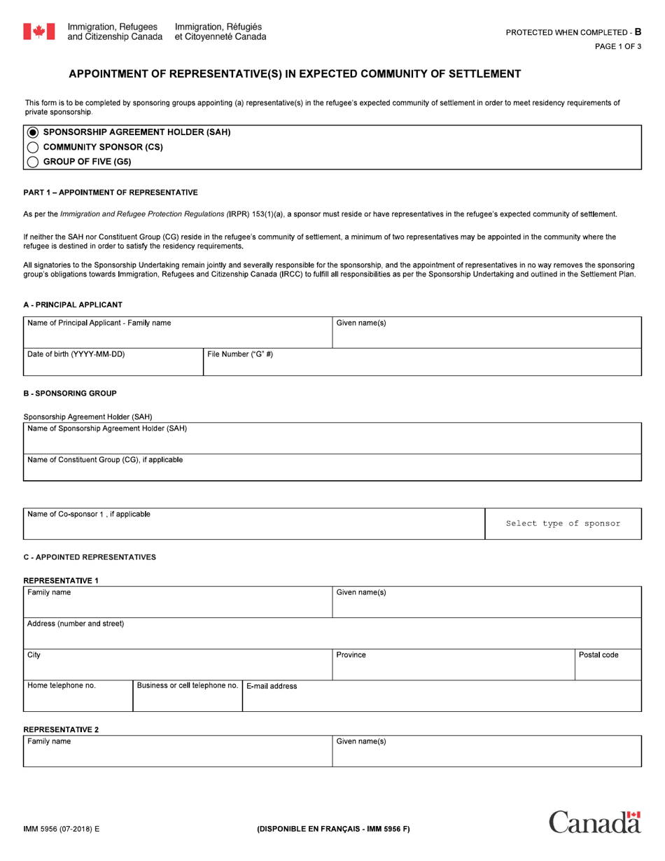 Form IMM5956 - Fill Out, Sign Online and Download Fillable PDF, Canada ...