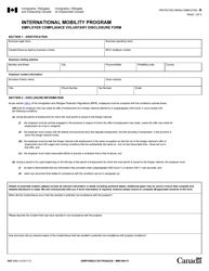 Form IMM5964 International Mobility Program Employer Compliance Voluntary Disclosure Form - Canada