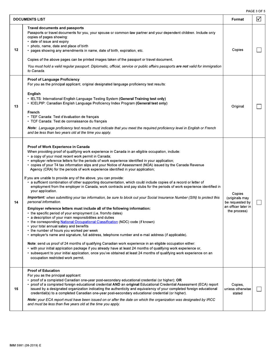 Form IMM5981 - Fill Out, Sign Online and Download Fillable PDF, Canada ...