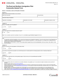 Document preview: Form IMM5908 The Rural and Northern Immigration Pilot Community Interest Form - Canada