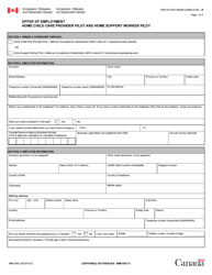 Document preview: Form IMM5983 Offer of Employment Home Child Care Provider Pilot and Home Support Worker Pilot - Canada