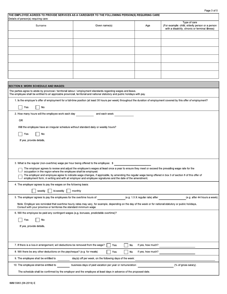 Form IMM5983 - Fill Out, Sign Online and Download Fillable PDF, Canada ...