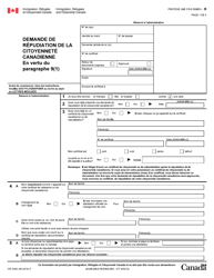 Forme CIT0302 Demande De Repudiation De La Citoyennete Canadienne - En Vertu Du Paragraphe 9(1) - Canada (French)